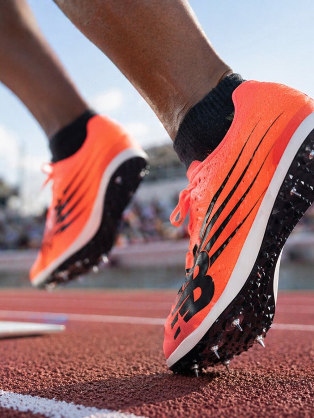 New Balance FuelCell MD-X Track Spikes Mens 12.5 Racing Shoes Orange Black NEW